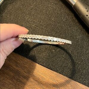 925 Silver Hinged Bracelet with CZ